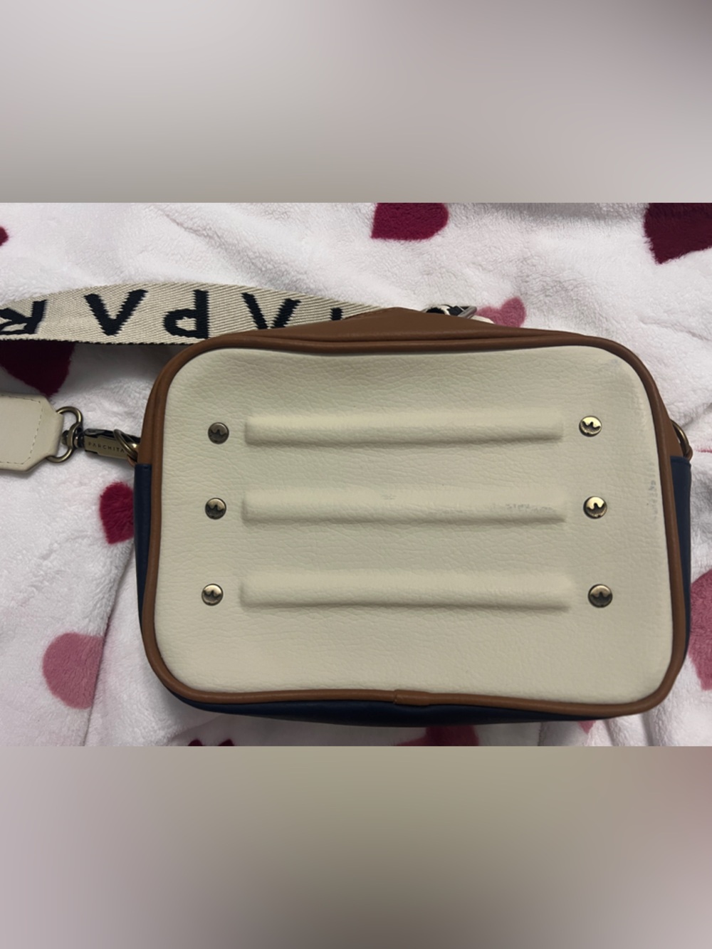 Parchita Women’s Crossbody Bag - Cream, Tan & Navy